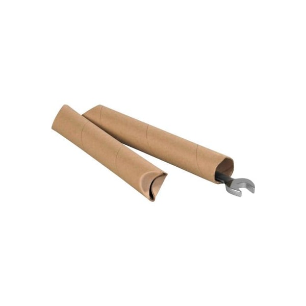 The Packaging Wholesalers Crimped End Mailing Tubes, 1-1/2" Dia. x 18"L, 0.06" Thick, Kraft, 70/Pack S1518K - main